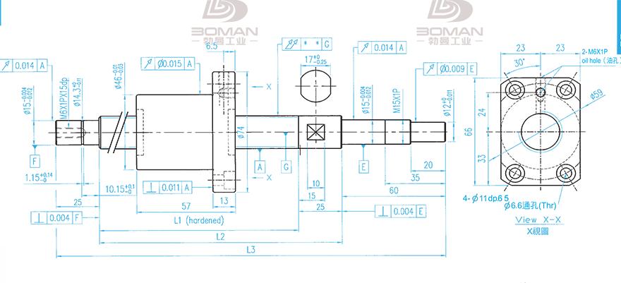 TBI XSVR02010B1DGC5-799-P1 tbi滚珠丝杆尺寸表