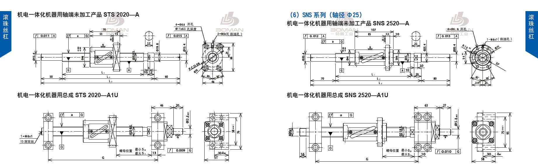 TSUBAKI STS2020-1645C5-A tsubaki数控滚珠丝杆规格